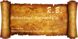Rokosinyi Barnabás névjegykártya